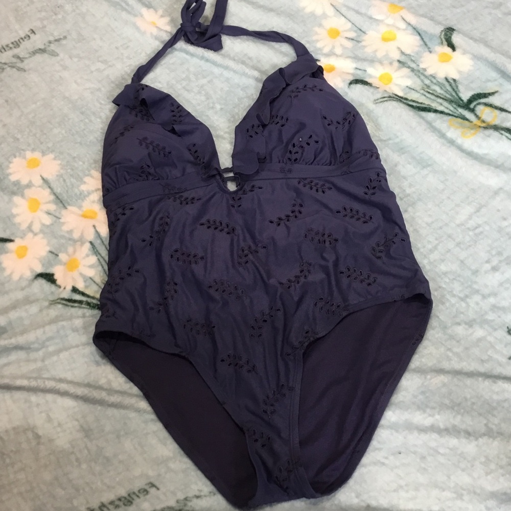 Time and Tru Navy Blue One-Piece Swimsuit